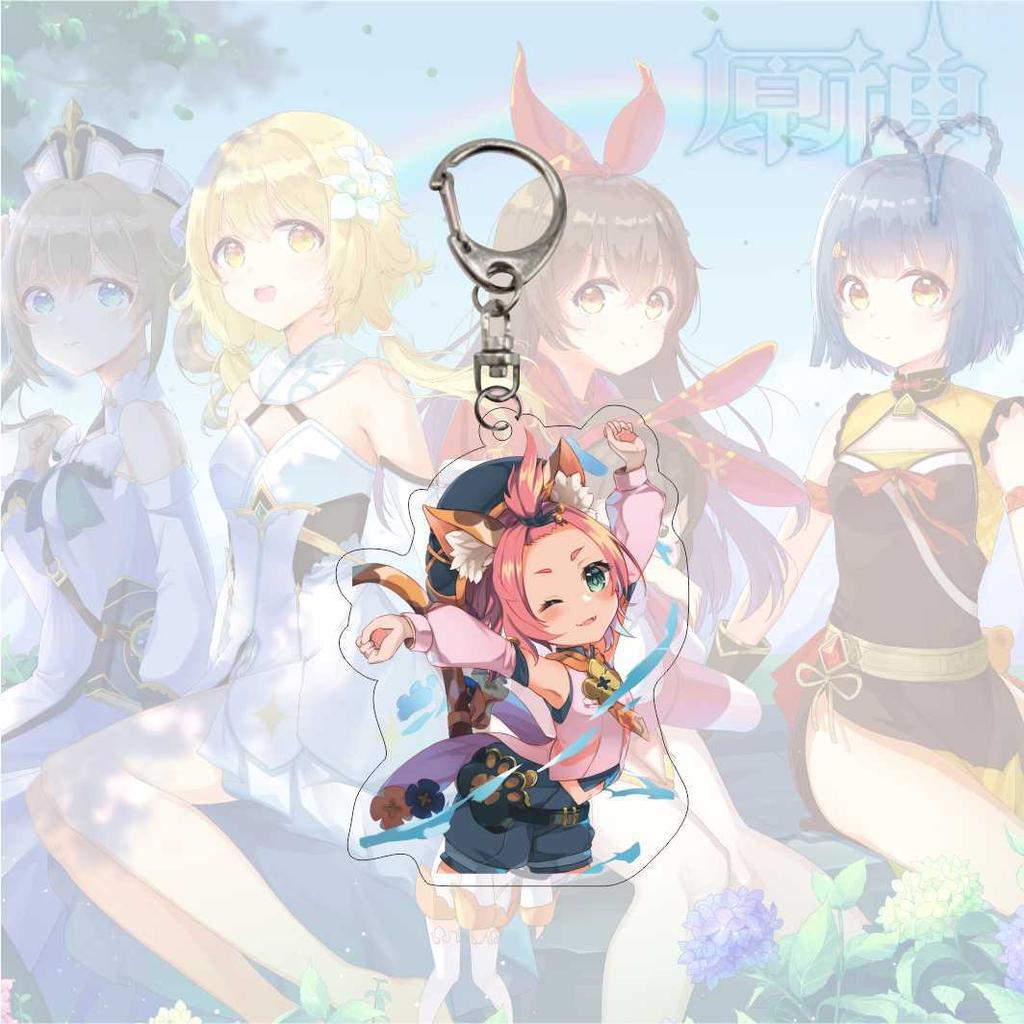 Cartoon Anime Keychain Acrylic Double Sided Keyring Jewelry Accessories for Fans Gifts