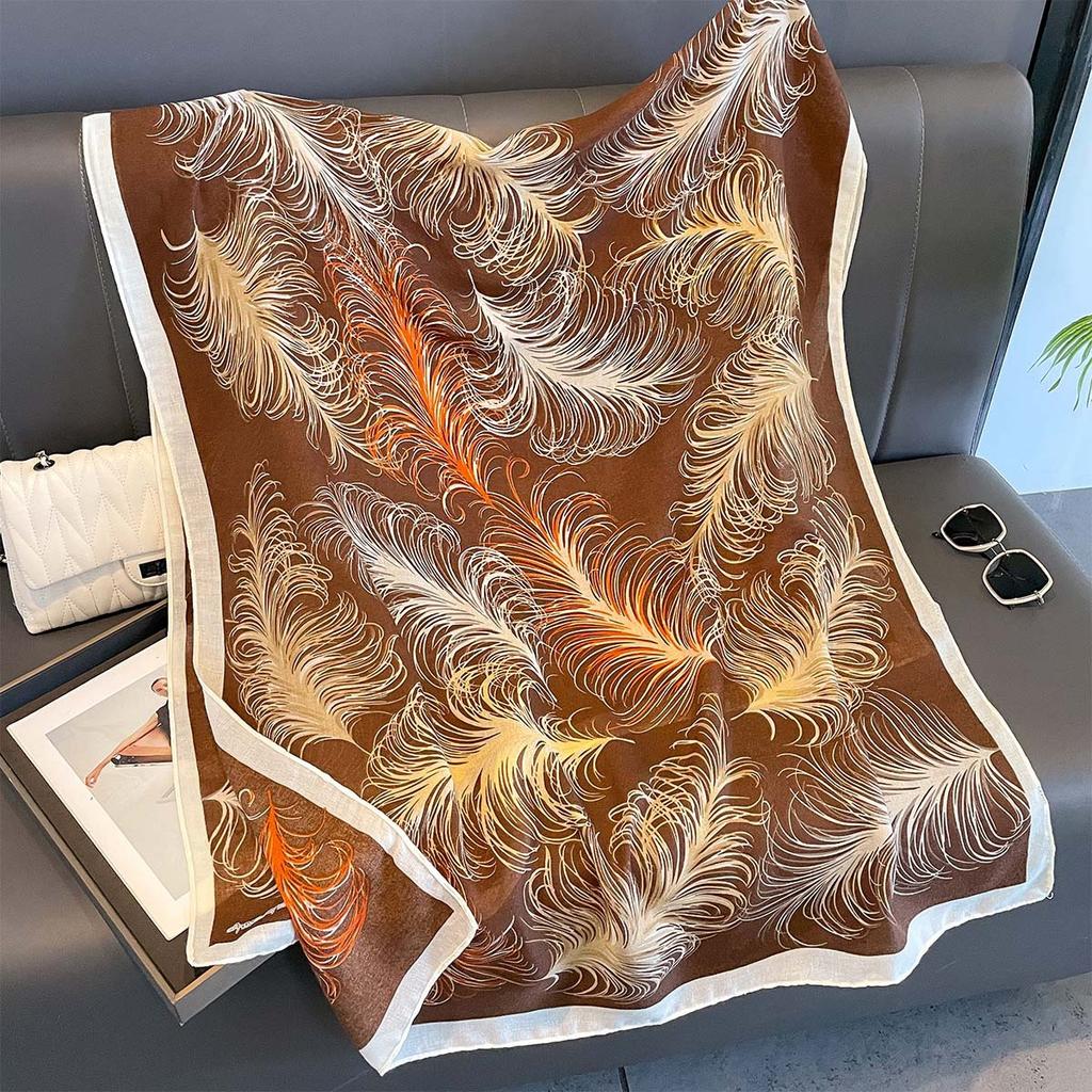 Women Cotton Linen Rose Print Scarf Shawl Hijab Muslim Long Headscarf Scarves Head Wraps Long Female Head Scarf