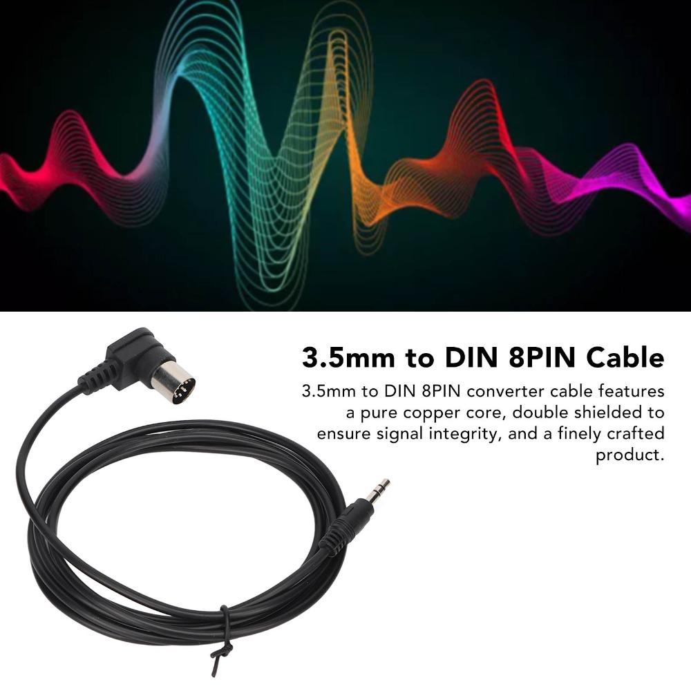 Plug and Play 90 Degree Elbow 3.5mm to DIN 8PIN Converter Cable  Professional Audio Setup