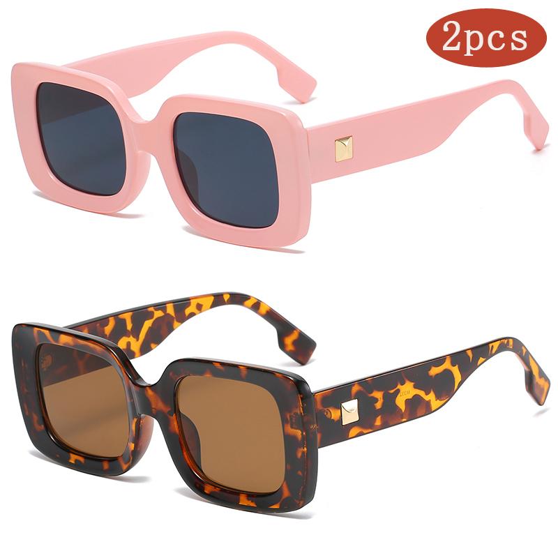 

2 шт. Квадратные Солнцезащитные очки Женские Роскошный Бренд Дорожные Прямоугольные Солнцезащитные очки Женские Модные Ретро Маленькие Очки UV400