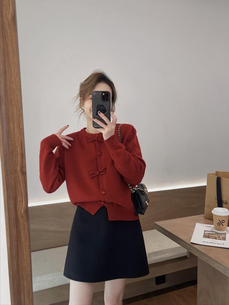 Women's High Waist A-Line Wool Skirt - Plain, Slim Fit, Versatile Midi for Spring, Autumn, Winter