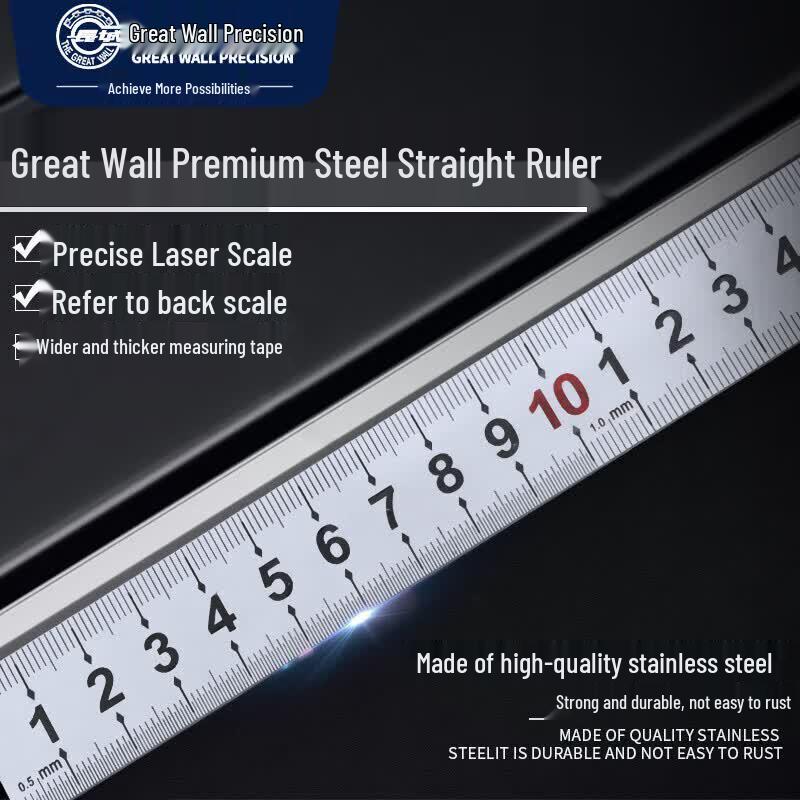 GENWALT 05 Series Matte Red Stainless Steel Ruler