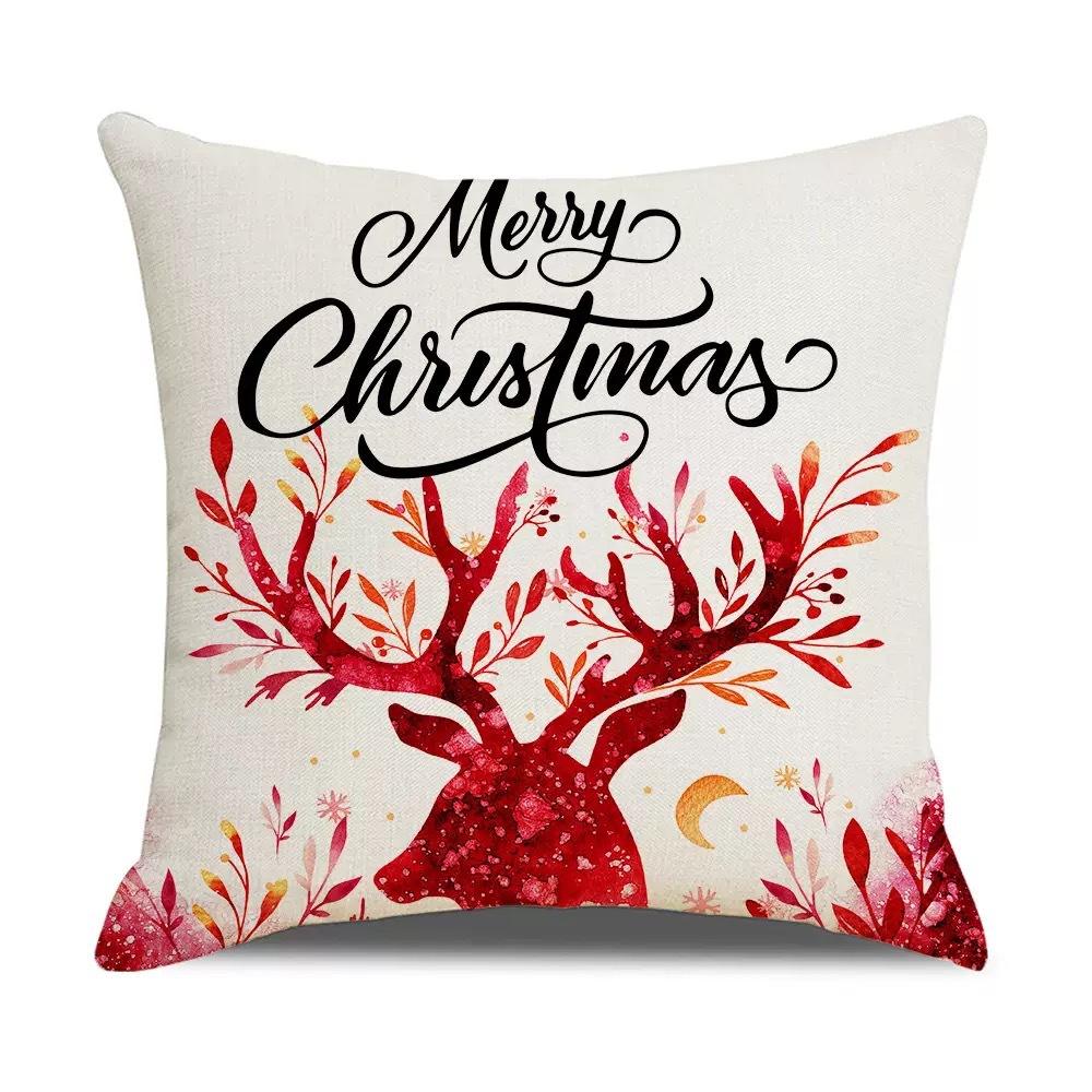 Christmas Pillowcase Christmas Red Plaid Home Holiday Decoration Pillow Cushion Cover