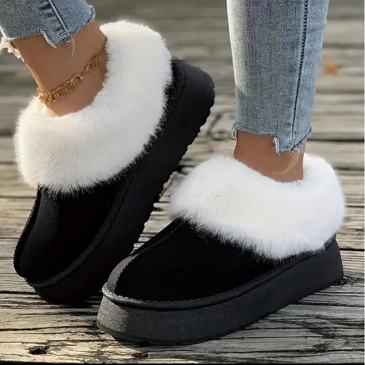 Mao Mao Slippers Women Wear Fur Integrated Bag Head Snow Boots New One-pedal Thermal Cotton Shoes Large Size