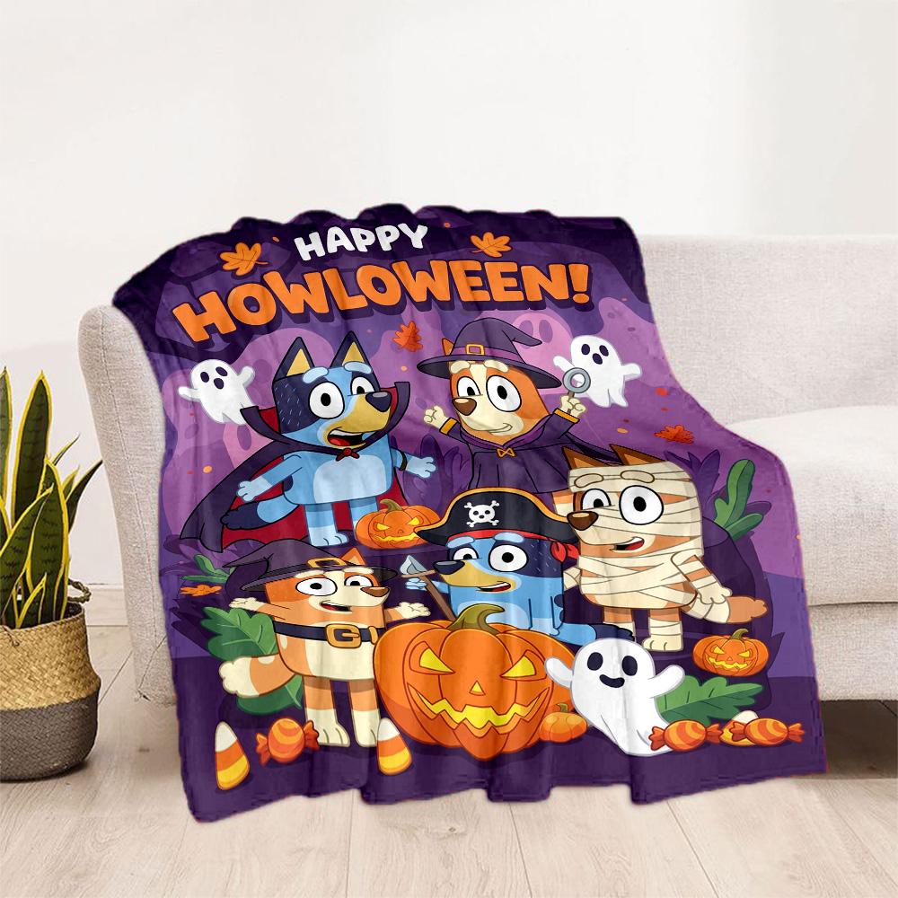 Halloween Bluey Gang Blanket Soft & Cozy Suitable for Sofa Couch Bed Four Seasons Multipurpose Modern Style Birthday Christmas Gift Blanket