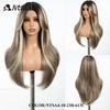Noble Synthetic Lace Front Wig 26" Straight Ombre Lace Wig  Cosplay White Wig Blonde Wigs For Women Lace Wig Synthetic Lace Wig