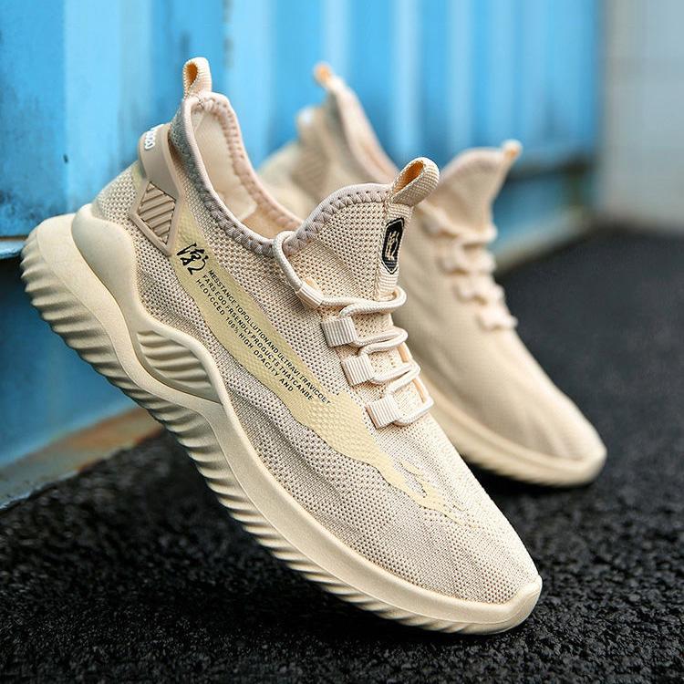 Unisex Plus Size Sports Shoes Flat Sole Solid Color Women Casual Single Shoes Front Lace Up Sneaker Men's Flyknit Lightweight Shoes 36-44