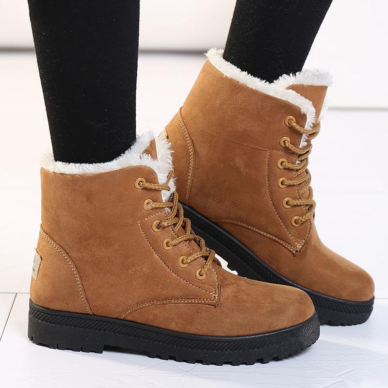 Botas de Mujer estilo coreano Botas de Mujer para invierno 2023 Botas de nieve tobillo zapatos de invierno Botas de piel de Mujer Botas cortas de tacón bajo