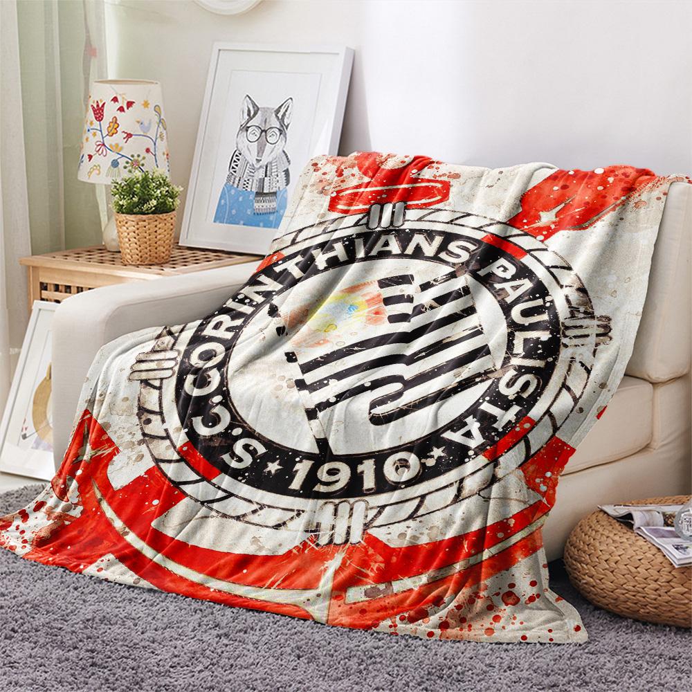 Corinthians Paulista Print Flannel Blanket, High quality Comfortable for All Seasons, Home Decor, Warmth and Comfort