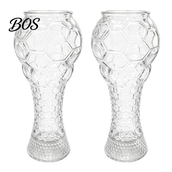 Wide Mouth Beer Mug Soccer Trophy Glass, 400/600ml Capacity Mug, Heavy Duty Football For Watching Games Shaped Pint Cup for Home Bar, Gift Sports Fans