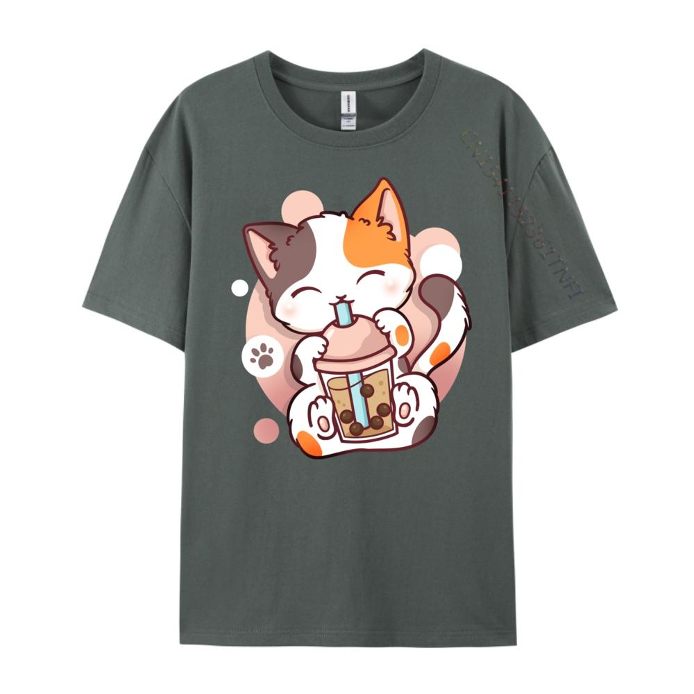 Cat Boba Tea Bubble Tea Anime Kawaii Neko Streetwear Unisex Camiseta Cinco De Mayo