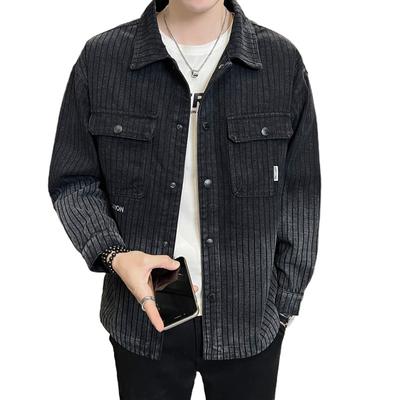 Denim Jacket Men's Autumn New Thickened Loose Tooling Shirt Jacket