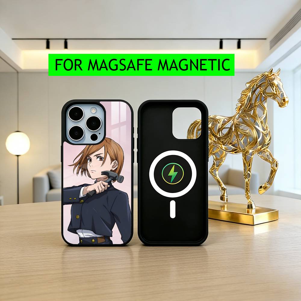 Jujut-su N-Nobara Kugisaki-NK K-Kaisen Phone Case For iPhone17,16,15,14,13,12,11 Plus,Pro Magnetic For Magsafe Wireless Charging