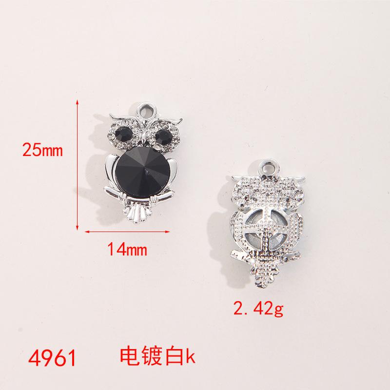 Cartoon Alloy Jewelry Dolphin Owl Cute Insect Crystal Necklace Earrings DIY Pendant Accessories