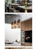 Minimalistische Retro-Holzmaserung Glas-Pendelleuchte für Loft oder Bar