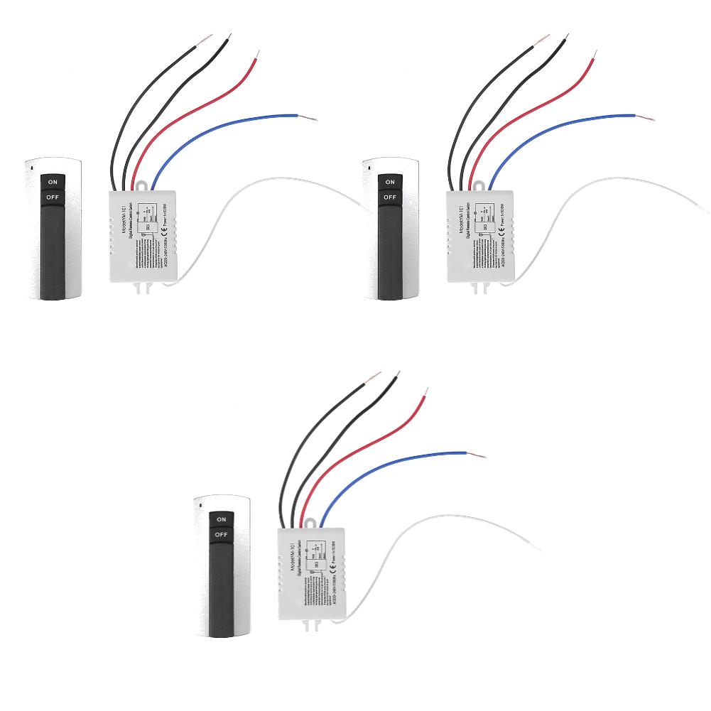 5-1pc One Way ON/OFF 220V Wireless Remote Control Switch for Lamp Light Smart Home Remote Control Switch Receiver Transmitter