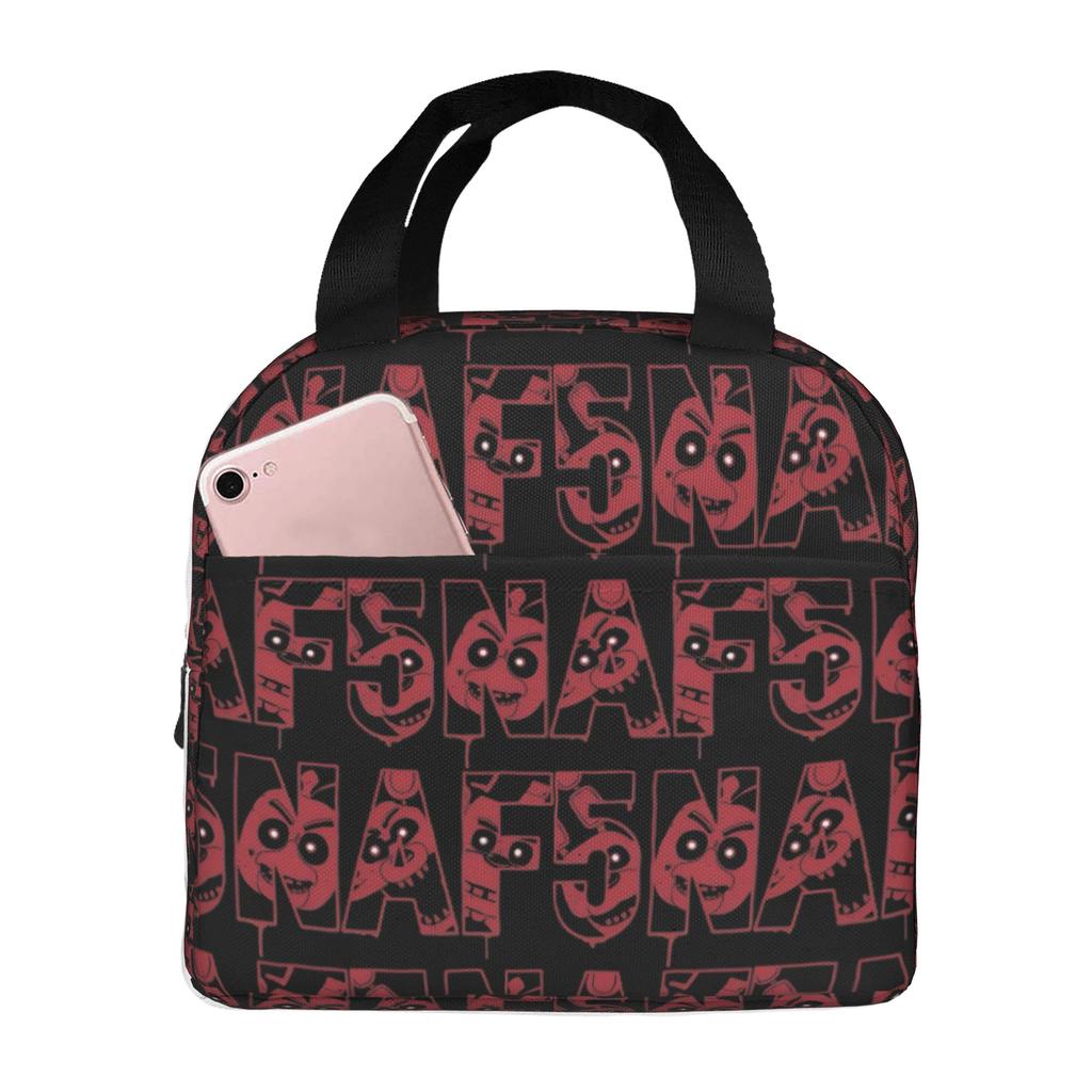 Op maat Gemaakte FNAF At Freddys Geïsoleerde Lunchtas voor Buiten Picknick Survival Spel Draagbare Thermische Koeler Bento Box Mannen Vrouwen