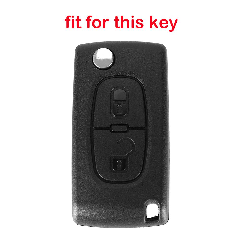 Key Case Cap for Citroen C3 C Crosser Key Cover for Peugeot 308 307 207 206 307S 307sw 407 607 3008 5008 Silica Gel Keychain