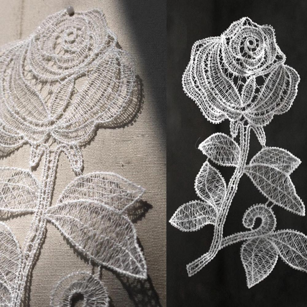 

5 шт. Белое вышитое сетчатое кружево, нашивка в виде розы для ремонта, украшение свадебного платья, швейные аксессуары
