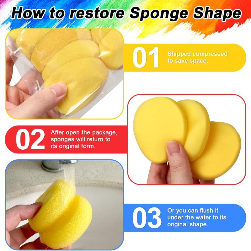 12Pz Spugne per Pittura Argilla da Modellare, Spugne Sintetiche Circolari per Artisti, Spugna per Acquerello per Pittura, Artigianato, Ceramica