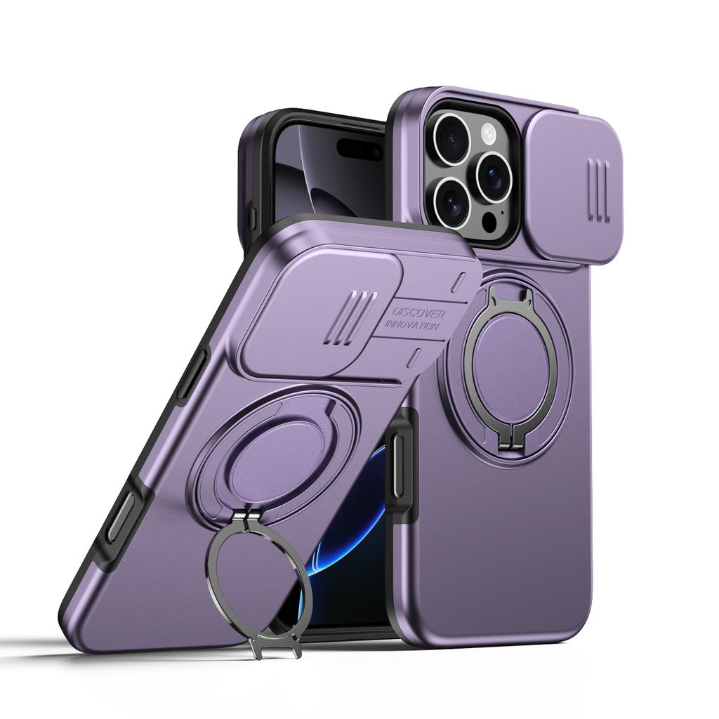 Armor Case For iPhone 17 16 15 14 13 12 Pro Max Plus 17Air Heavy Duty Rugged Magnetic Bracket Slide Camera Protection Cover
