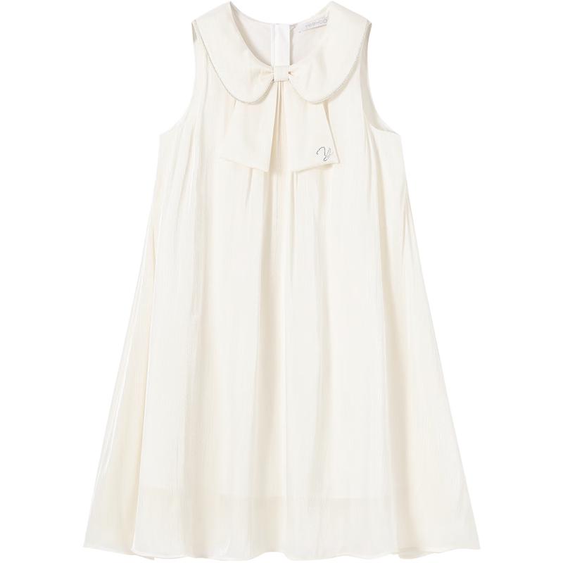YEEHOO Girls  Sleeveless Doll Collar A-line Princess Dress 150 грязно-белый