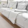 Summer Cooling Fabric AntiSlip Sofa Cover for Living Room Marble Pattern Breathable Ice Silk Sofa Slipcover Simplicity Couch Mat
