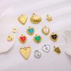 Elegant Stainless Steel Gold Plated Heart Love Cross Shell Starfish Oil Drop Pendant Charms for DIY Jewelry Making Women