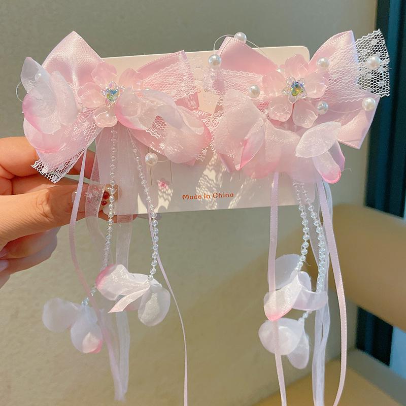 Chinese Style Hanfu Hairpin Set for Girls - Includes Hair Clips, Swaying Tassels, and Butterfly Accessories