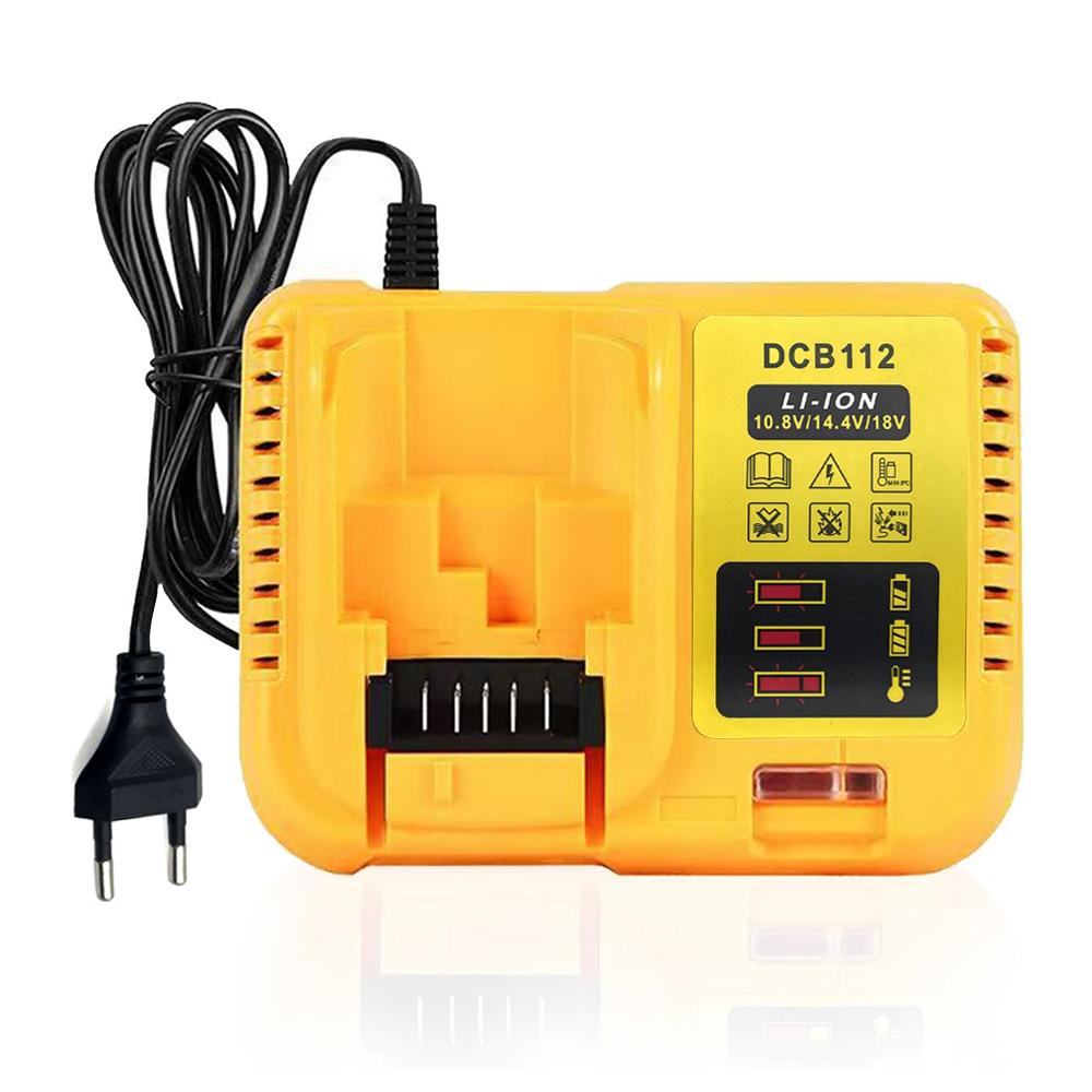 DCB112 2A Lithium Battery Charger For Dewalt 10.8V 12V 14.4V 18V 20V DCB206 DCB205 DCB204 DCB203 DCB120,DCB107 DCB115 DCB105