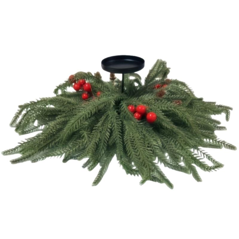 

Metal Candle Stand For Autumn Thanksgiving Holiday Decorations Centerpieces Realistic Pumpkin Leaf And Berries Accent