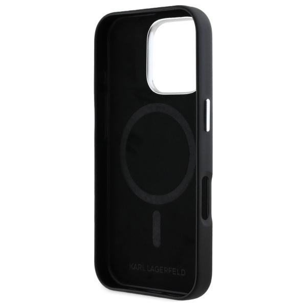 Karl Lagerfeld Klhmp16Lpgmsrpk Iphone 16 Pro 6.3 Czarny/Black Hardcase Fw Metal Plate Magsafe