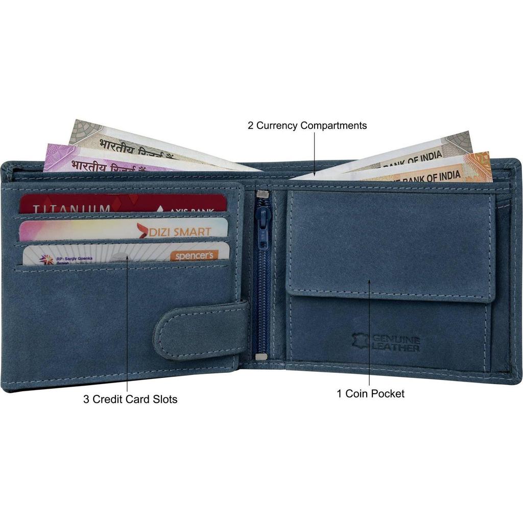 Portofel RFID din piele naturală pentru bărbați, ocazional, formal, la modă - mărime normală (6 sloturi pentru carduri)