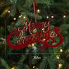 Red Flocking Christmas Bow Wreath Bell Christmas Tree Snowfall Elk Pendant Hanging Ornament Navidad 2025 Noel Home Party Decor