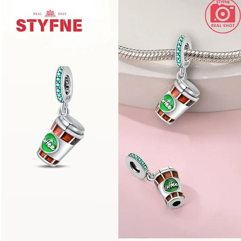 Coppermoe Paw Coffee Cup Beads Pendant Fit Charmscopper Original Bracelet For Women Fine Jewelry Diy Gifts