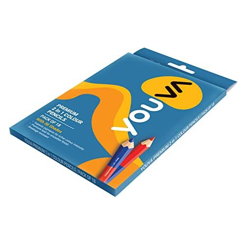 Navneet Youva | Premium 2 In 1 | Colour Pencil | Pack Of 18, Multi-Coloured, Multi 18 count (Pack of 1)