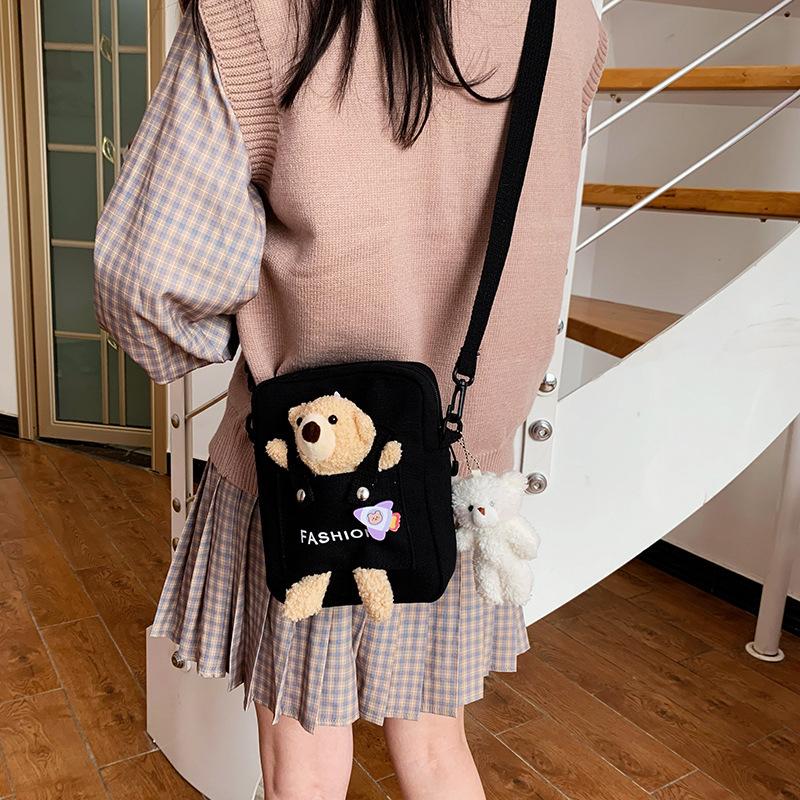 Small Bag New Women's Bag Fashionable and Sweet Small Square Bag Shoulder Messenger Bag Canvas Bag