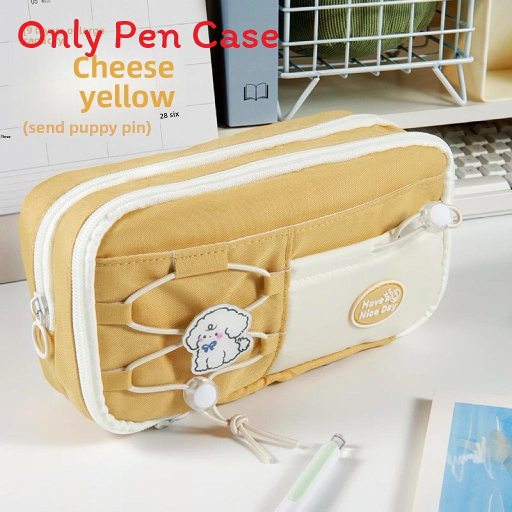 Traditional Pencil Case With Polyester Fabric And Cute Pins For Students And Office Use