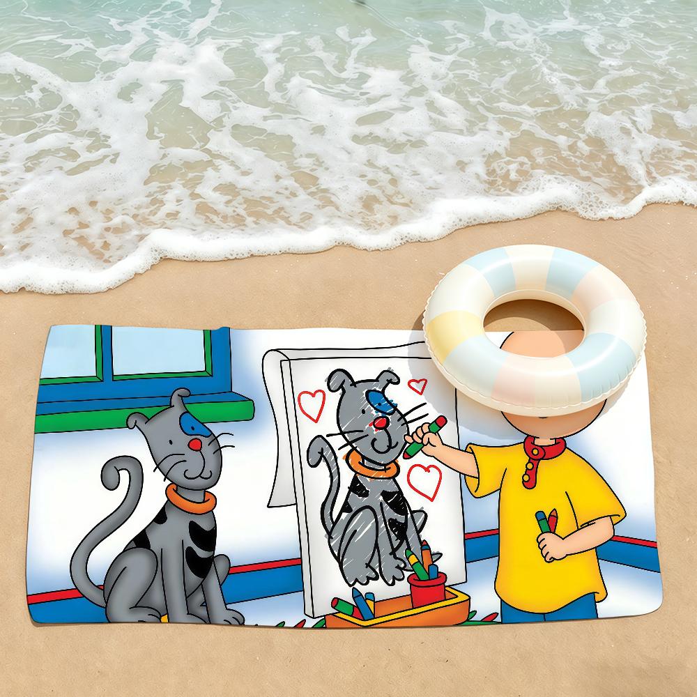 Cartoon cute C-Caillou Towel Drying Bath Towel Applicable To Light Swimming Camping Yoga Beach Out