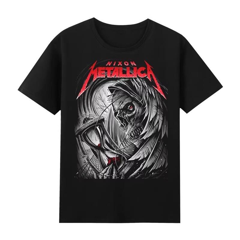 American Heavy Metal Band Metallica Album Poster Graphic Print Tshirts Men Women Crewneck Cotton Tee New Fashion Oversized Tops