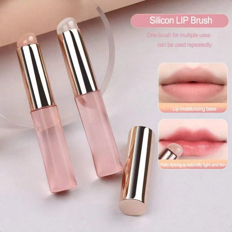 INHAK Silicone Lip Brush - Flexible Non-Absorbent Applicator for Precise Liquid Lipstick & Gloss
