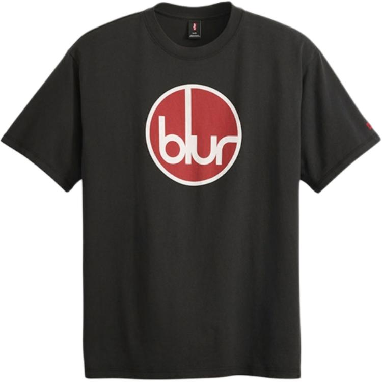 Levis Blur Collaboration Casual Comfortable Letter Round Neck Short Sleeve T-Shirt Unisex T-Shirts Black 000H0-0014