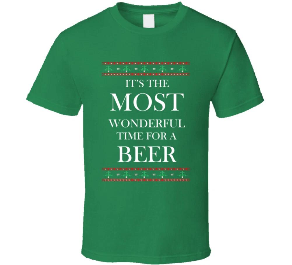 It s The Most Wonderful Time For A Beer Funny Christmas Gift T Shirt S