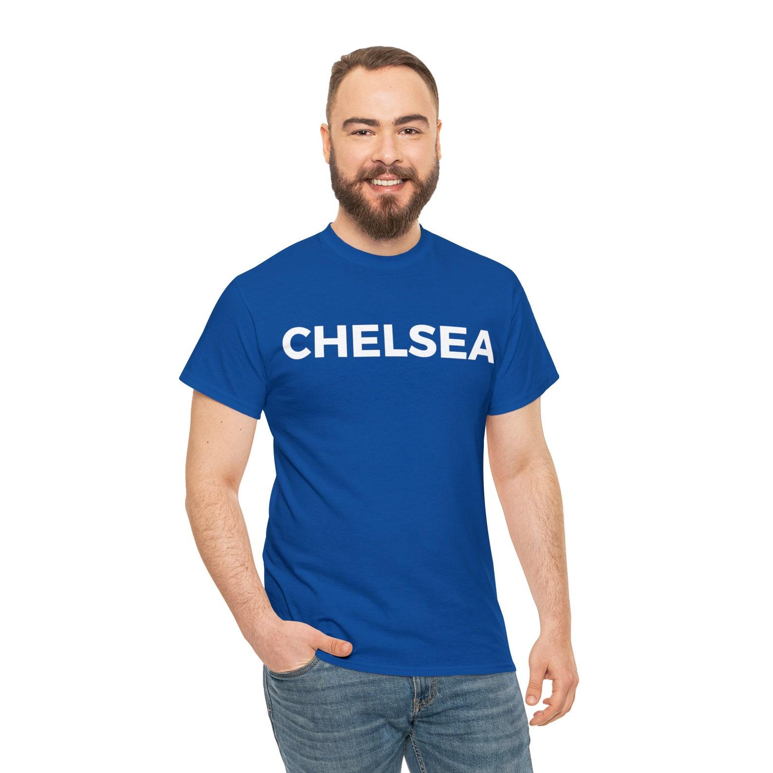Chelsea FC T-Shirt, Unisex Heavy Cotton Tee L