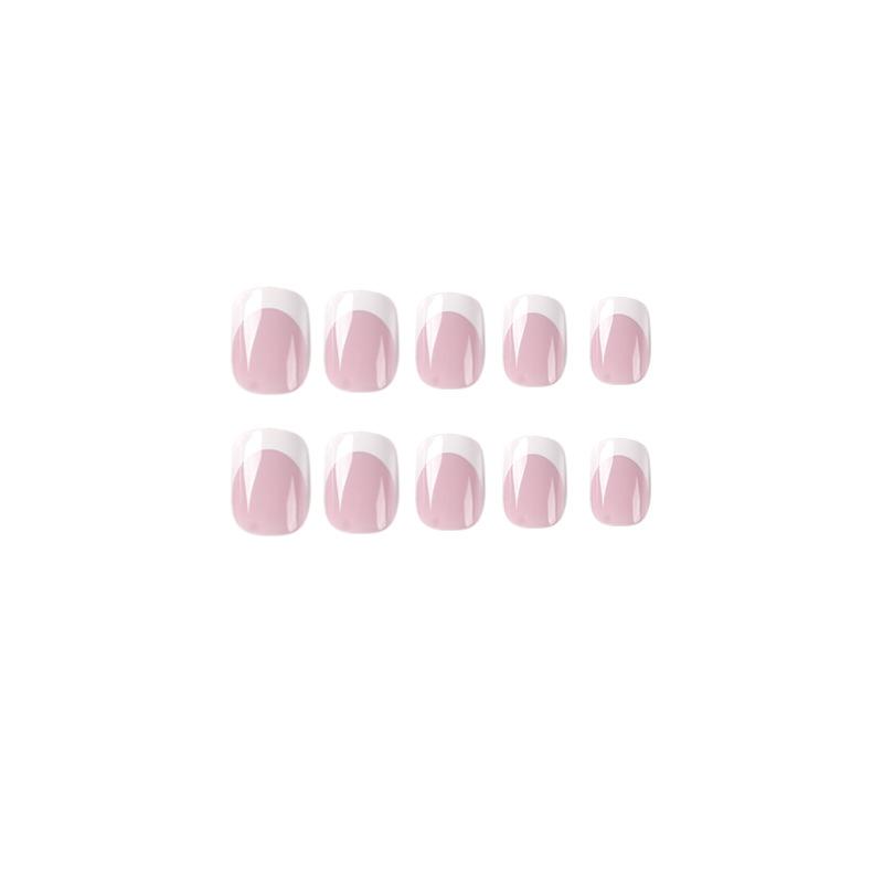 24Pcs/Set Quick Nails White Edge French False Nials Sticker Wearable Waterproof Manicure Finished Nails