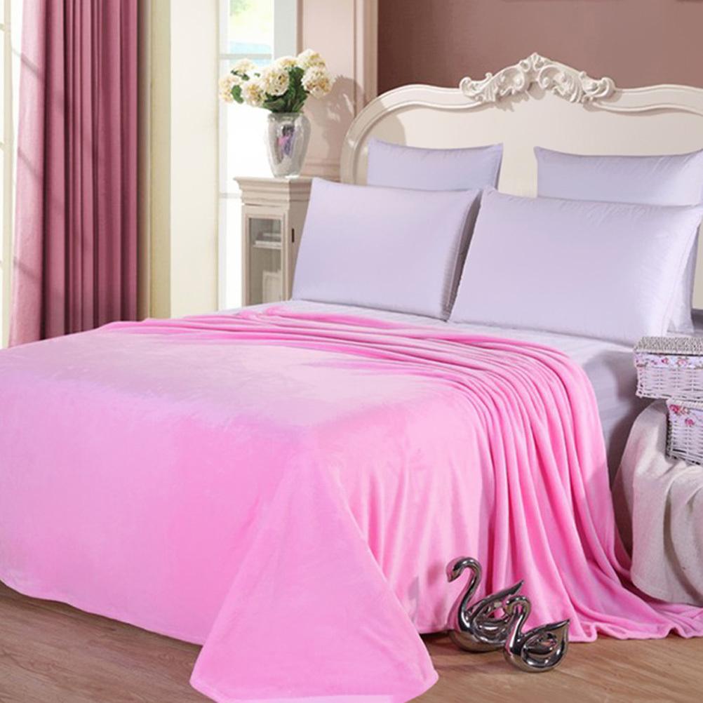 Lightweight Warm Coral Fleece Blanket Pink 70x100cm Thick Winter Camping Travel Bed Blanket Flannel Sheets Blankets