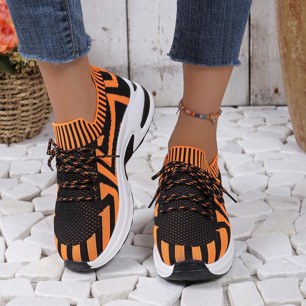 Fashion Mesh Breathable Lace Up Platform Sneakers Womens Multicolor Shallow Leisure Loafers Autumn Thick Sole Large Size 43 Sport Shoes