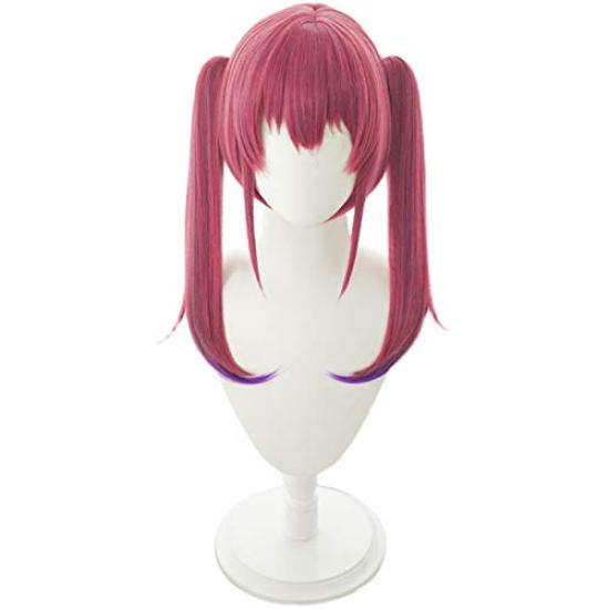 cosplay with twin tails and Perfect for parties and Includes 3 bonus a dedicated and a memo Heat-resistant wig, "Second Castle," red, buns. disguises.