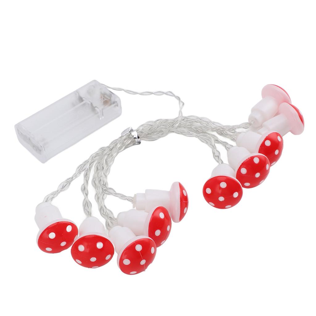 String Light 10LED 6.6ft Battery Operated Mushroom String Light for Lawn Tent Living Room Bedroom Pa