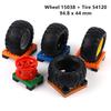 Rainbow Pig MOC Parts Wheel 15038 + 54120 Tire 94.8 X 44mm High-Tech Compatible Bricks DIY Building Blocks Particle Kid Toy Gift